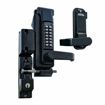 LOCKEY USA Mechanical Keyless Surface Mount Gate Lock, Single Sided, Jet Black GL2JBMG